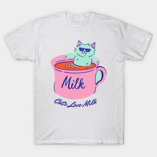 Cats Love Milk T-Shirt